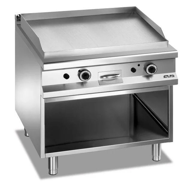 Gasgrillplatte mit dreiseitig geschlossenem Boden 800x900 - glatte Magistra Plus 900 Basisvariante