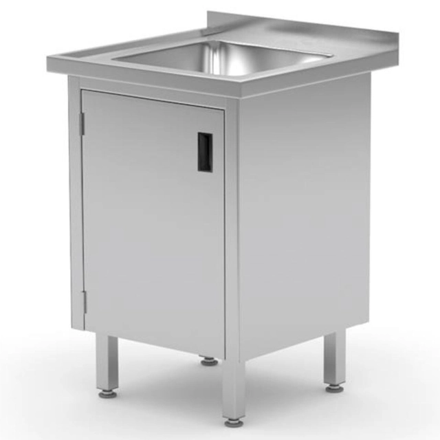 Gastronomic work sink with a cabinet with hinged doors, welded 50x60x85 cm - Hendi 813492