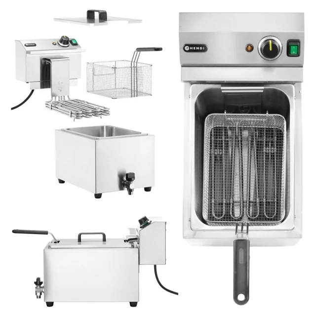 Gastronomická fritéza s kohoutkem Xl 10l 400V 6600W Hendi 209424