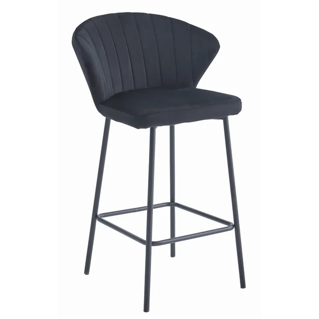 GATTA stool - black velvet / black legs x 1