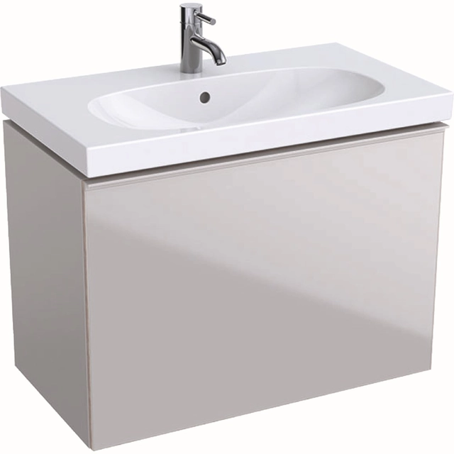 Geberit Acanto washbasin cabinet, %w0/% cm narrower, sand gray