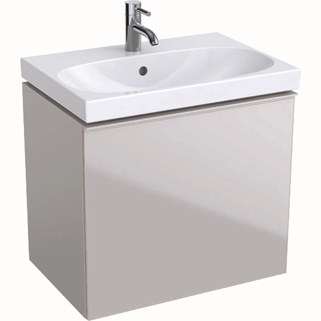 Geberit Acanto washbasin cabinet, %w0/% cm narrower, sand gray