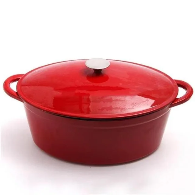 Geëmailleerde Gietijzeren Pot 7l Rood 407x254x135 Hendi 626825