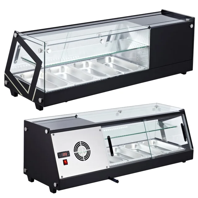 Gekühlte Sushi-Vitrine für 6x Gn 1/3 Rts-84l Schwarz