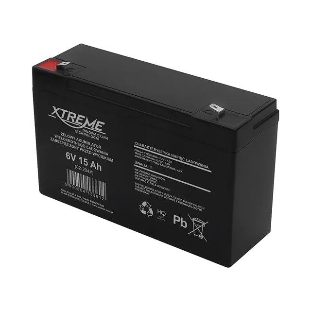 Gelbatterij 6V 15Ah XTREME