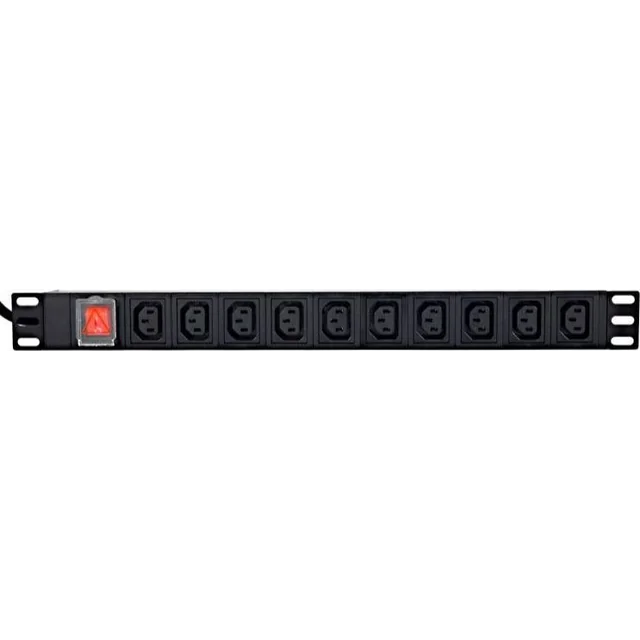 Gembird strømskinne PDU rack strømskinne 10xC13 1U 16A C19 2m