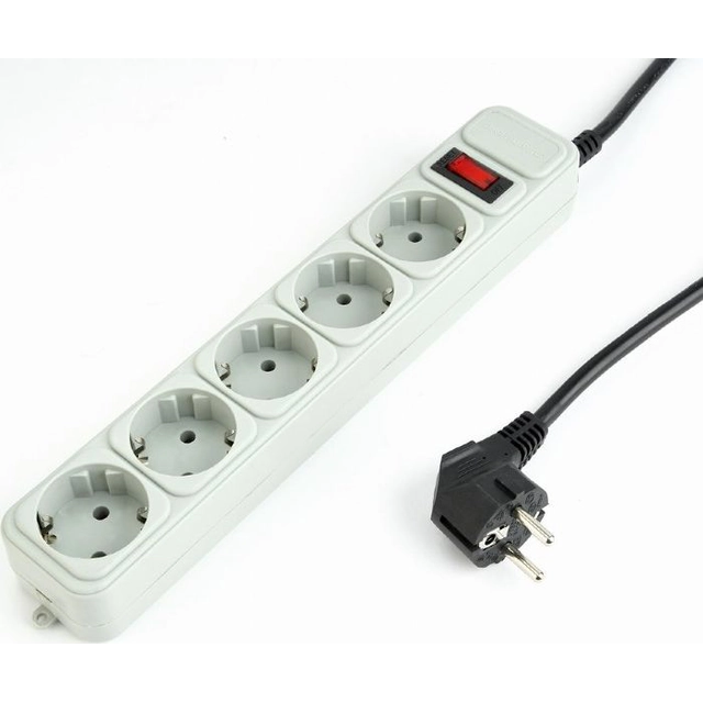 Gembird surge protection power strip 5 sockets 1.8 m white (SPG3-B-6C)