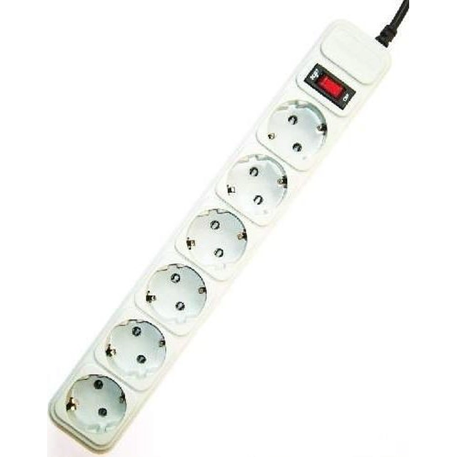 Gembird surge protection power strip 6 sockets 3 m white (SPG6-B-10C)