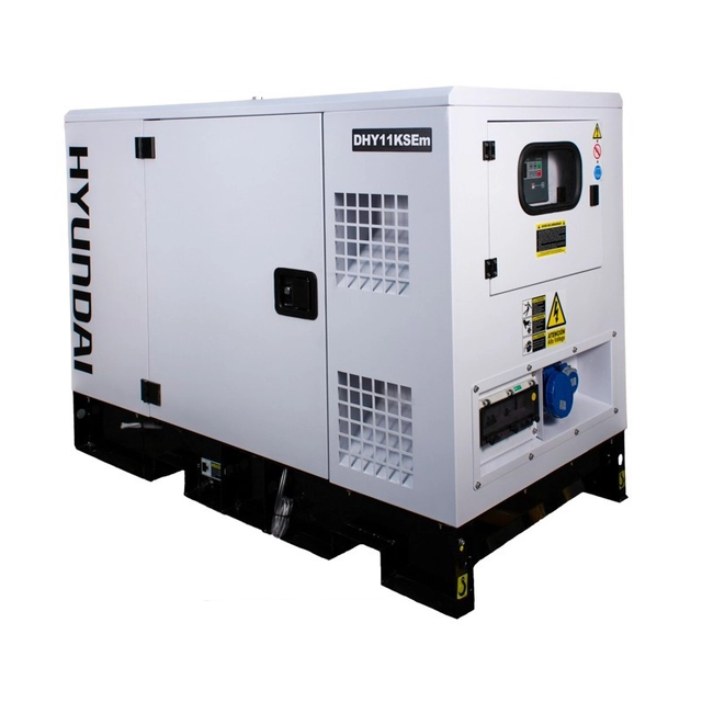 Generator stacjonarny Diesel, jednofazowy, 1500 obr./min, 11kW, 46l, DHY11K (S) Em, Hyundai