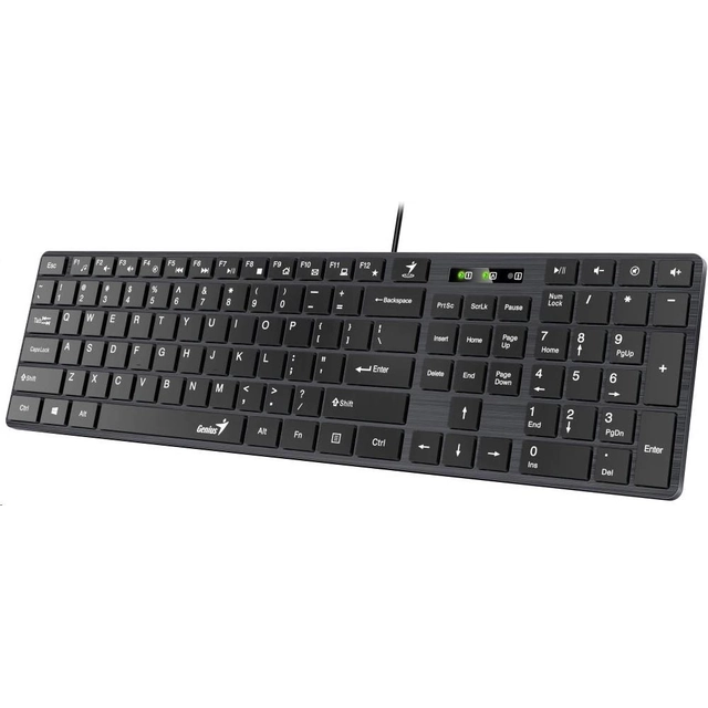 GENIUS keyboard Slimstar 126 / Wired / USB / black / CZ + SK layout / SmartGenius App