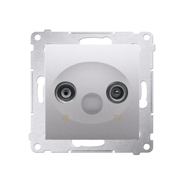 Gescheiden einde RTV socket menigte.1dB, zilver mat Simon54