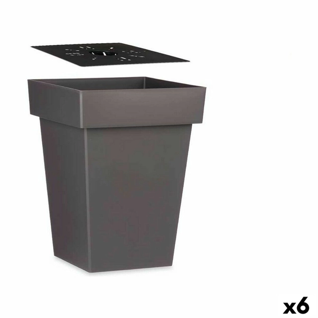 Ghiveci cu udare automată Gri Plastic (37 x 51 x 37 cm) (6 Buc)