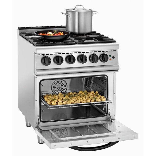 GHU 4110 gas cooker | electric oven 1/1 GN | 21 kW + 3.1 kW | 750x700x850-910 mm
