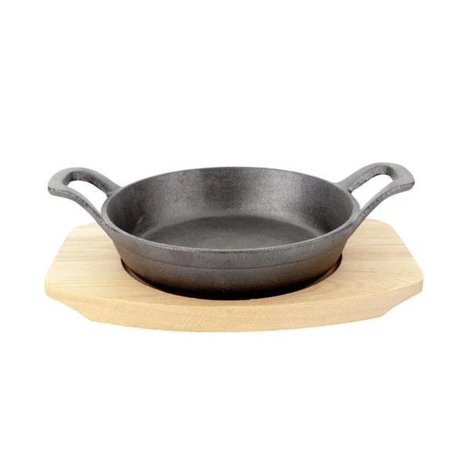 Gietijzeren pot met houten voet 155 mm