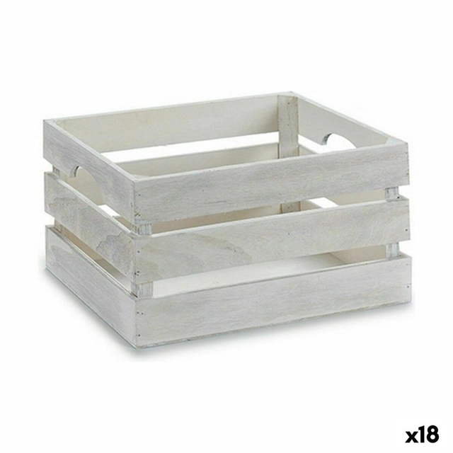 Gift Box White Wood 31 x 16 x 21 cm (18 Pieces)