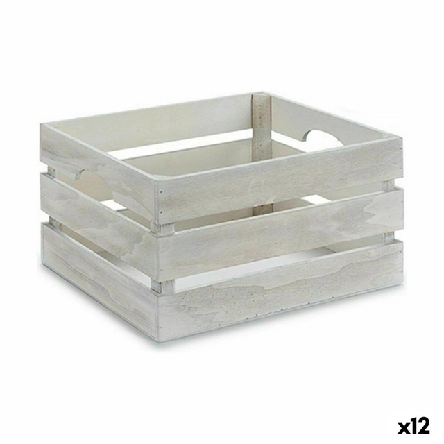 Gift Box White Wood 36 x 18 x 26 cm (12 Pieces)