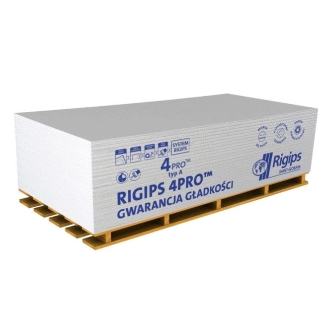 Гипсокартон Rigips 4PRO 200x120cm gr.12,5mm тип А