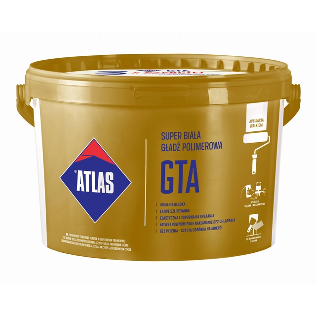 Gładź polimerowa gotowa Super biała GTA Atlas 18 kg
