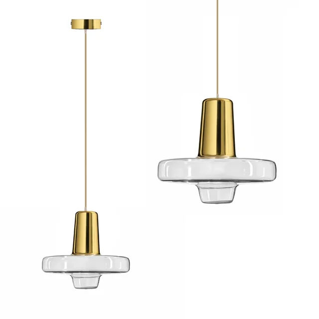 Glas Metall Pendellampa LED APP553-1CP Guld