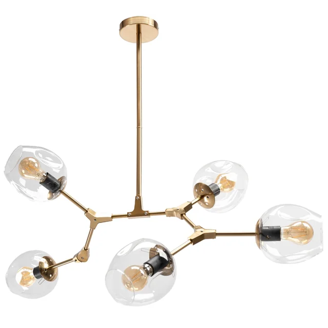 Glass Ball Pendant Lamp 5 Arms APP506-5C Gold