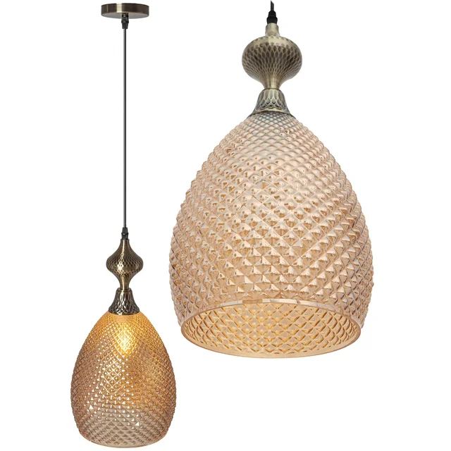 Glass Ceiling Lamp APP432-1CP Amber