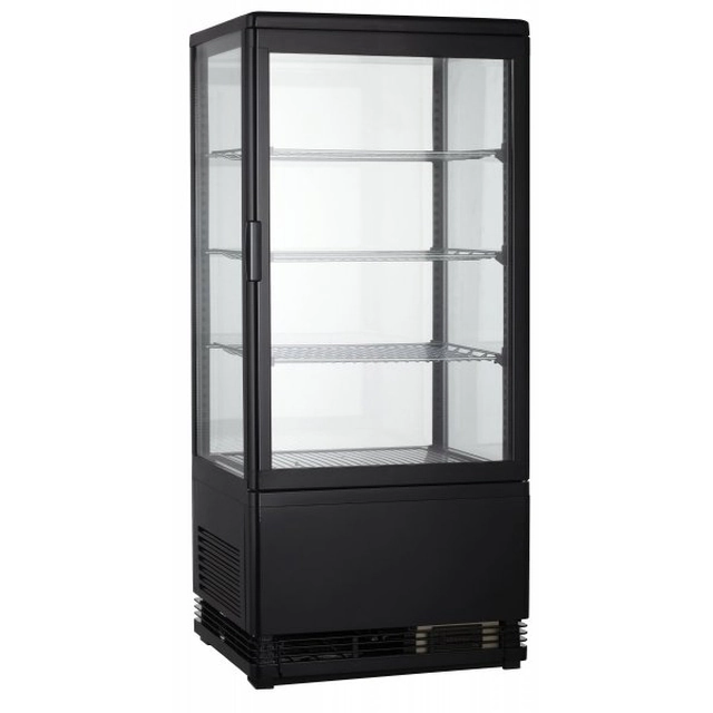 GLAZED BLACK REFRIGERATOR SHOWCASE WITH CAPACITY 78L INVEST HORECA RT-78B RT-78B