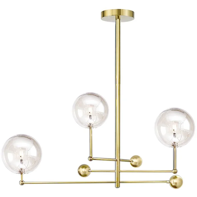 Glazen bol hanglamp 3 stuks APP918-3CP Goud