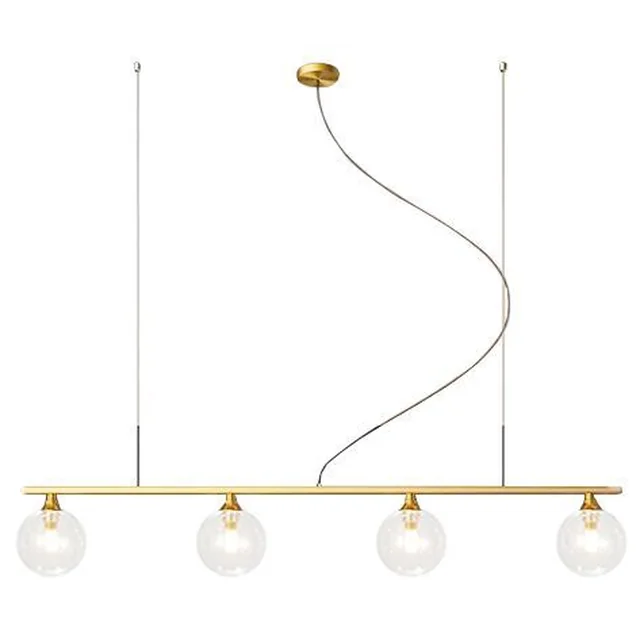 Glazen bol hanglamp 4 stuks APP675-4CP Goud