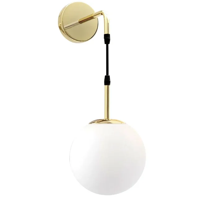 Glazen Bol Wandlamp APP653-1W Goud