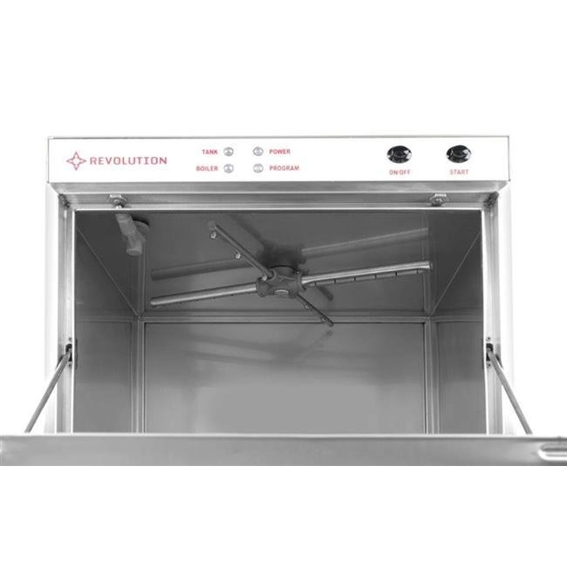 Glazenspoelmachine 40x40 met wasmiddeldoseerbakje en afvoerpomp - elektromechanische bediening HENDI 233023 233023