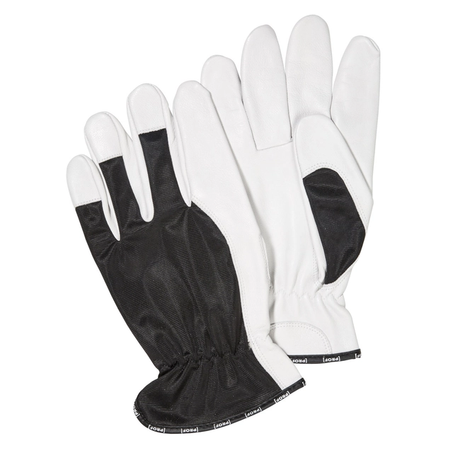 Gloves grain leather from the bottom and fingertips, breathable upper side size.9