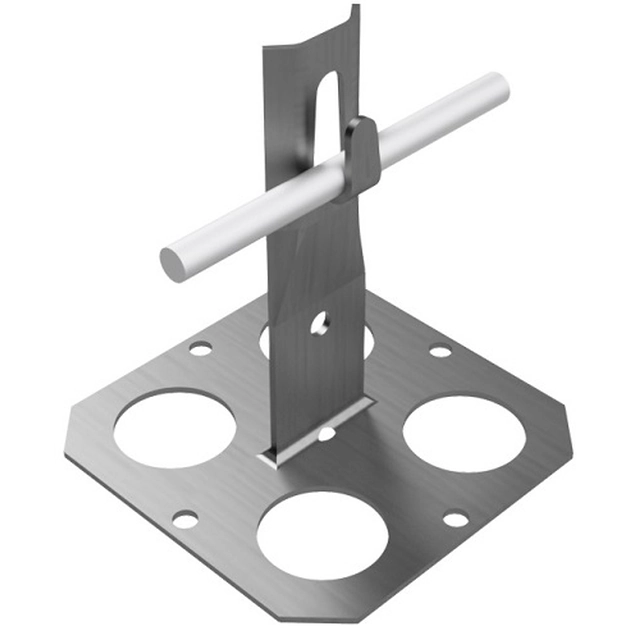 Glued handle with a metal base with clamp holes h=9cm (stainless steel) /IN/