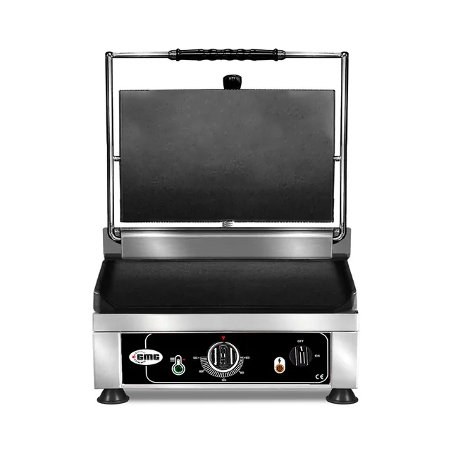 GMG – Kontaktgrill – ▲ & ▼ Smooth – mit Gusseisenplatten, Fettauffangschale und Temperaturregler 50° – 300° C