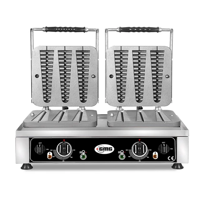 GMG - Waffelino waffle maker - 6x (23 x 6 x 2,4cm) - 50° to 300°C - Cast iron plates - Drip tray - Stainless steel housing