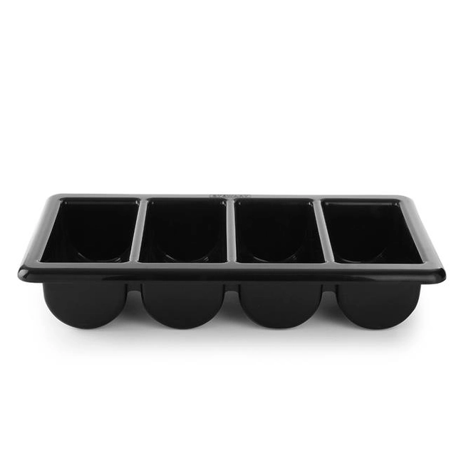 GN cutlery container 1/1 - 4-częściowy black