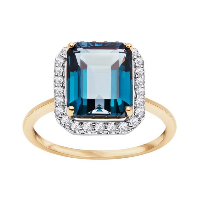 Gold ring PZC6356 - Topaz London Blue