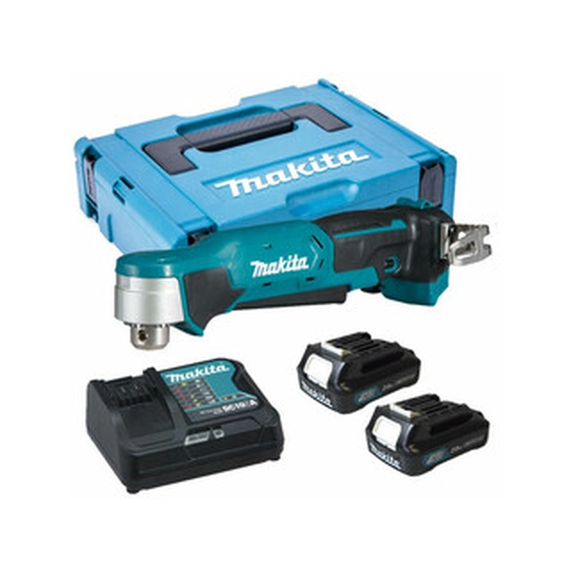 Γωνιακό τρυπάνι μπαταρίας Makita DA332DSAJ 10,8 V/12 V | 24 Nm | 1,5 - 10 mm | Βούρτσα άνθρακα | 2 x 2 μπαταρία Ah + φορτιστής | στο MakPac