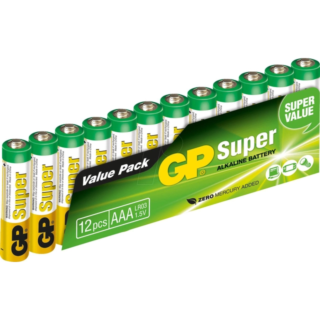 GP AAA batteri / R03 12 stk.