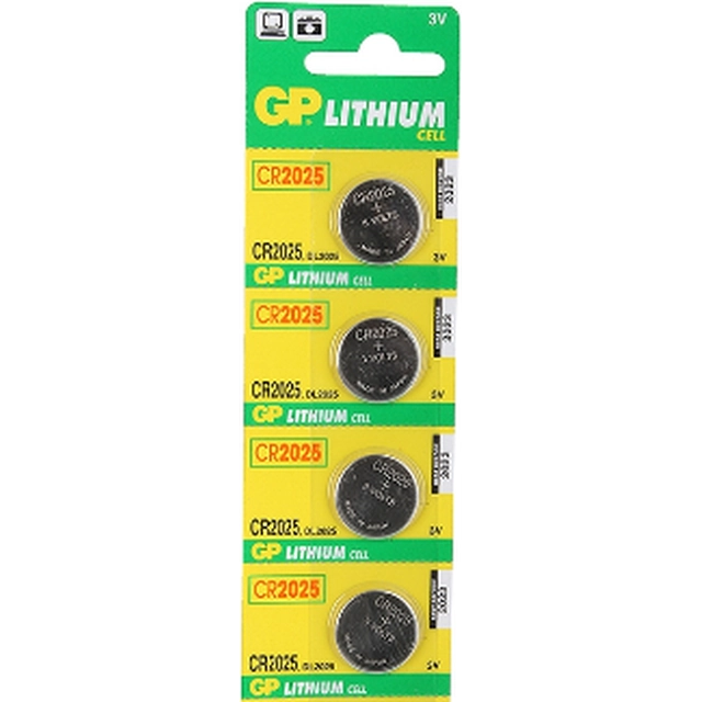 GP baterijska celica CR2025 160mAh 4 kos.