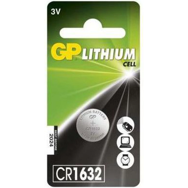 GP Battery Cell CR1632 140mAh 1 gab.