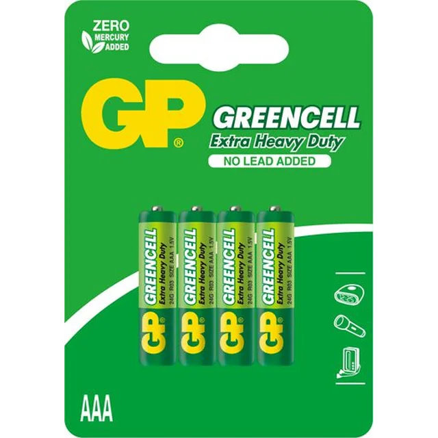 GP Greencell AAA batteri / R03 4 st.