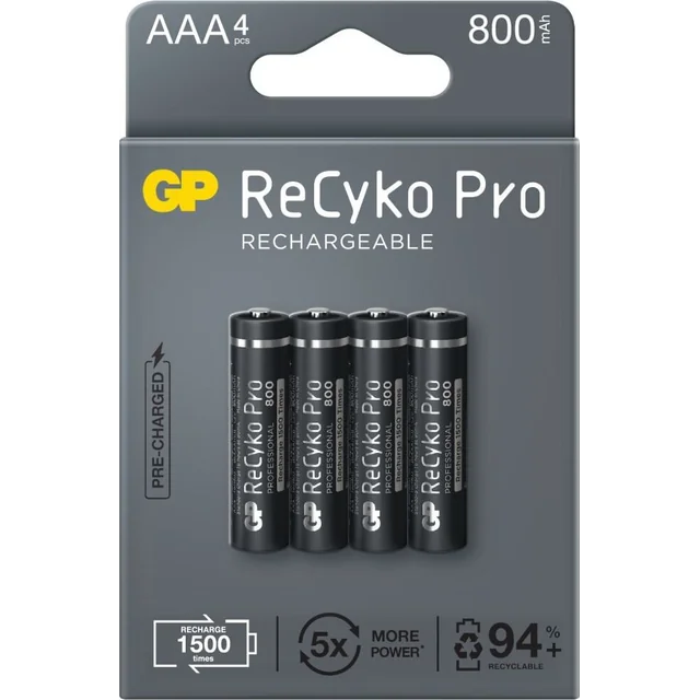 GP ReCyko Pro AAA Battery / R03 800mAh 4 pcs.