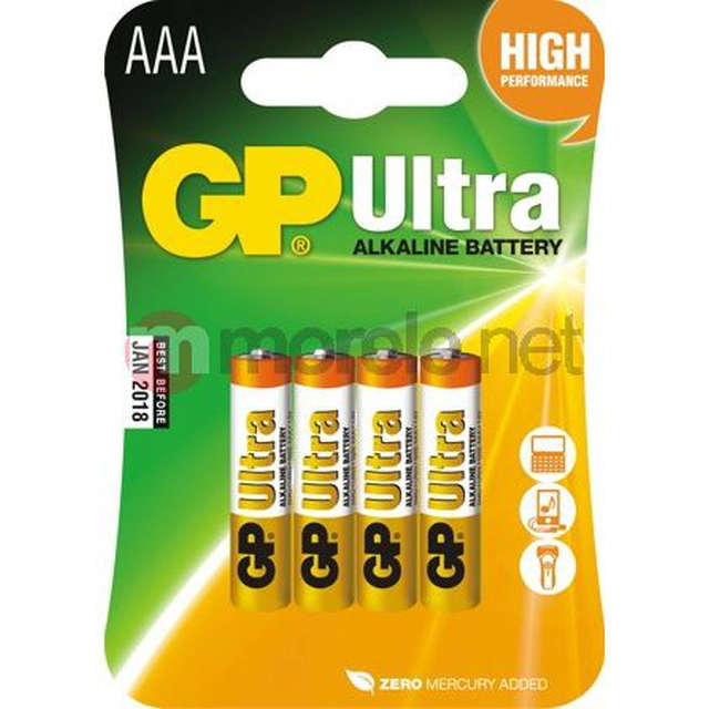 GP Ultra AAA Batteri / R03 4 st.