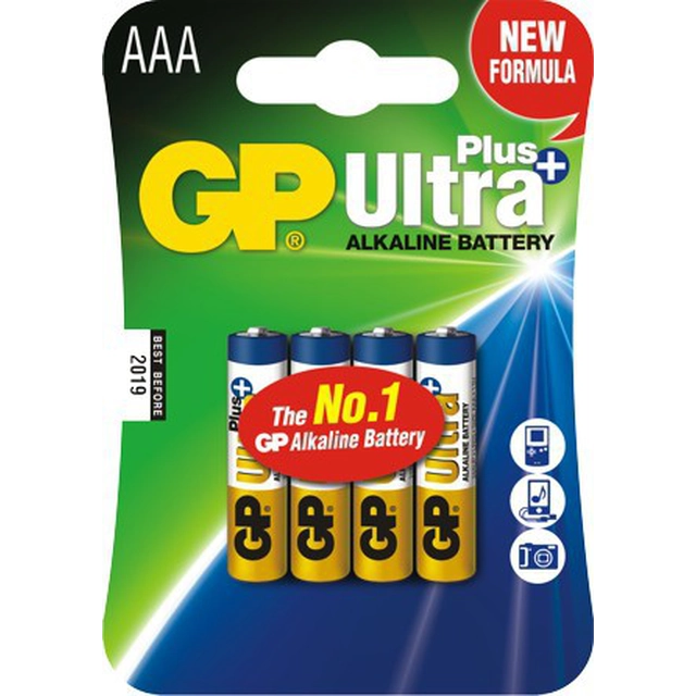 GP Ultra+ AAA Batteri / R03 4 st.