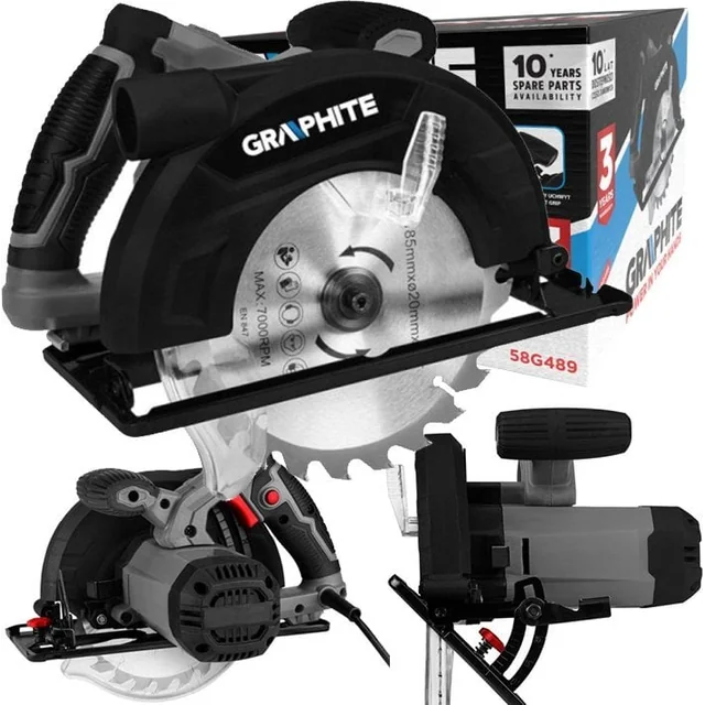 Graphite Circular Saw GRAPHITE SAW CIRCULAR SAW FOR WOOD CUTTING 1200W DISC 185MM 58G489