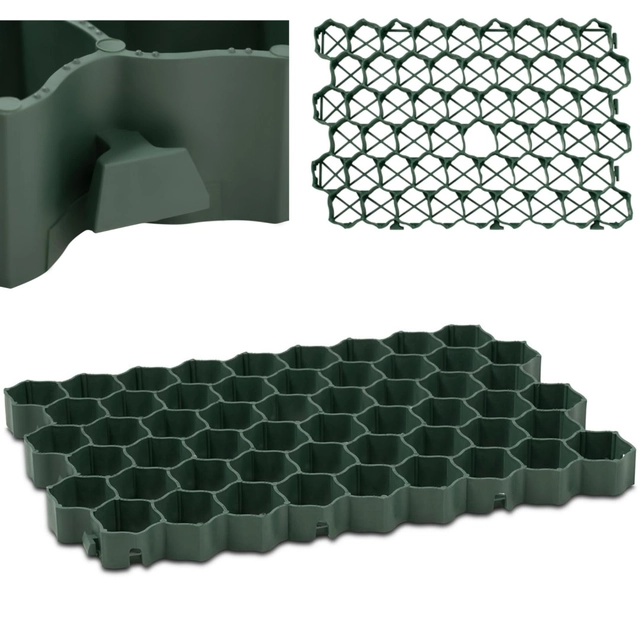 Grătar modular pentru gazon de parcare 60 X 40 X 4 cm 4 verde buc