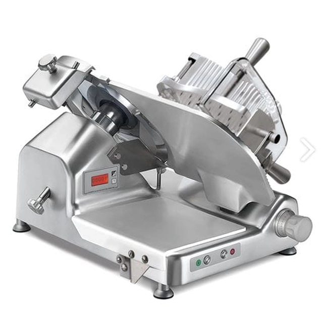 Gravity slicer for meats and cheeses | semi-automatic | with built-in scale | knife Ø 350mm | 0,38 kW GB5