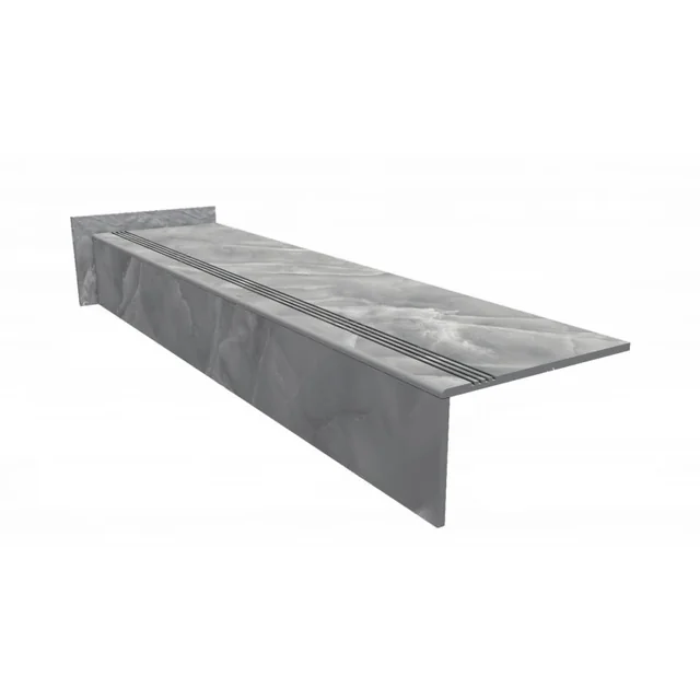 Gray marble-like stair tiles 100x30 HIGH GLOSS - riser + plinth