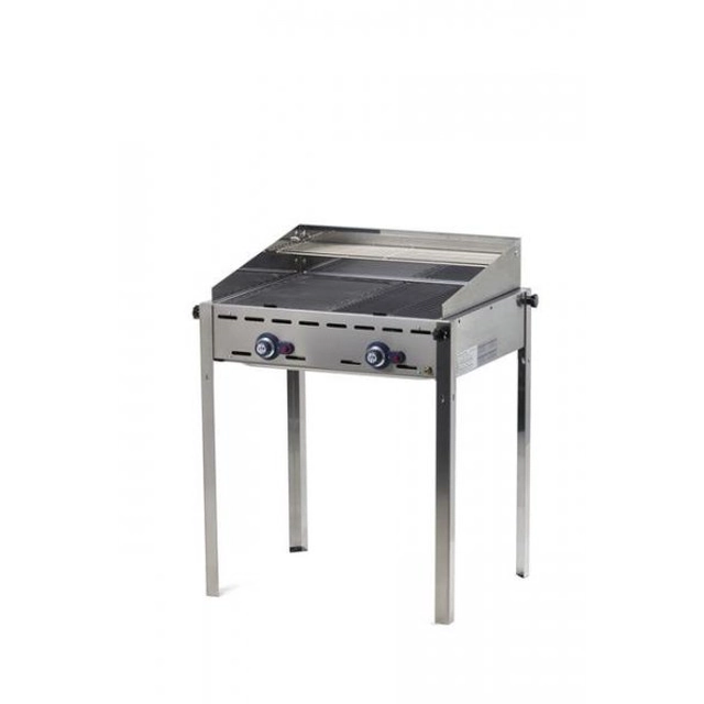 Green fire Profi Line gas grill 2-burner - with 2 HENDI stainless steel GN 1/1 grills 149621 149621