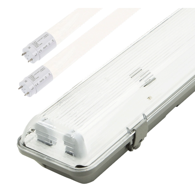 Greenlux GXWP211 LED putekļu necaurlaidīgs korpuss + 2x 150cm LED dienasgaismas spuldze 23W dienasgaismas balts + 2x 150cm LED dienasgaismas spuldze 24W dienasgaismas balts